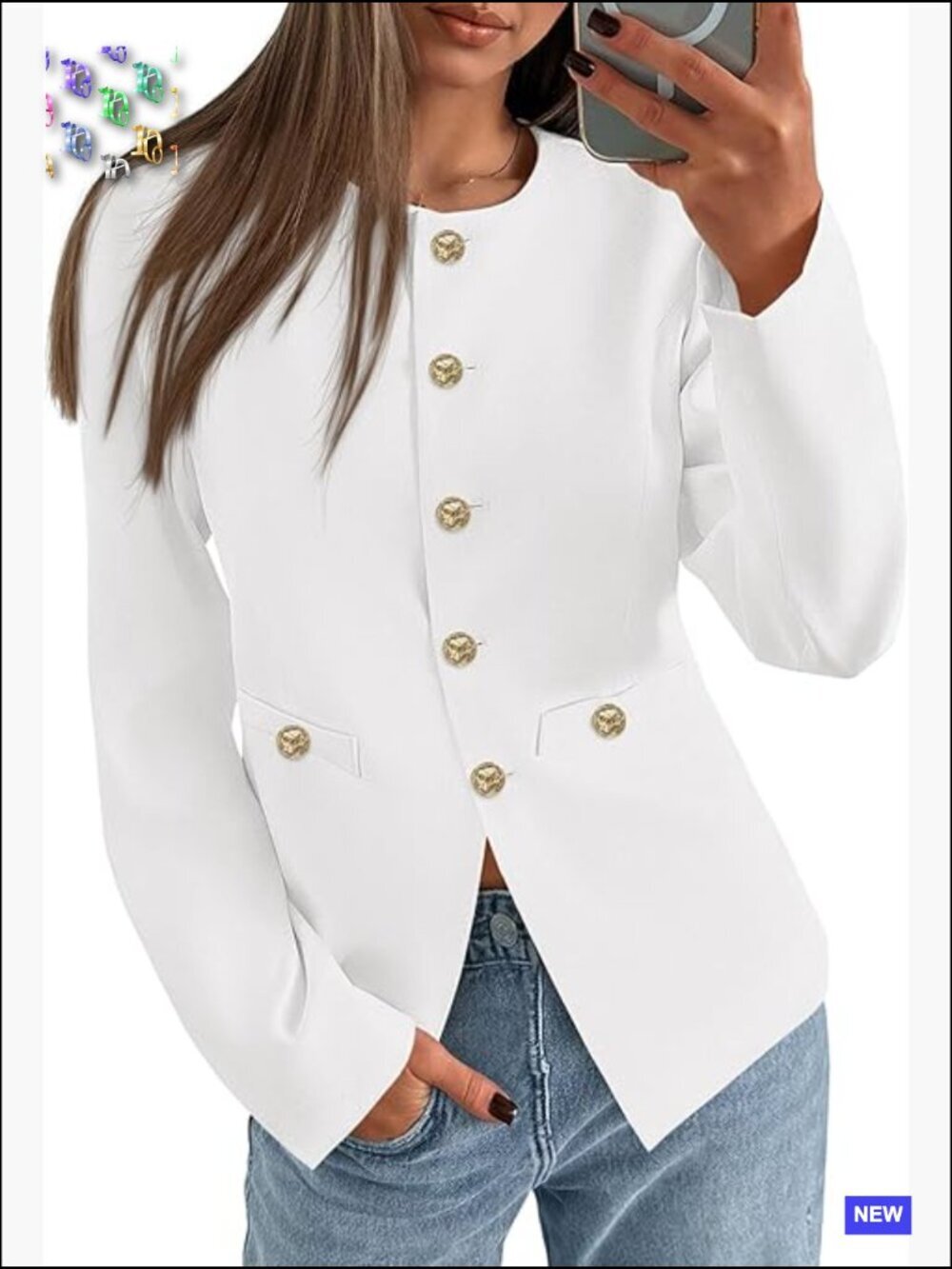 Fitted Blazer Lightweight Business Casual Chic Fall Work Jacket Trendy - Picture 1 of 7